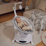 Balansoar, Lionelo, Bella, Multifunctional, Electric, Scaun reglabil, Ecran tactil si telecomanda, 6 miscari unice, 5 viteze, Cu melodii, Gri