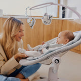 Balansoar, Lionelo, Bella, Multifunctional, Electric, Scaun reglabil, Ecran tactil si telecomanda, 6 miscari unice, 5 viteze, Cu melodii, Gri