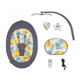 Balansoar si sezlong, Lionelo, Ralf, 2 in 1, Electric, Cu telecomanda si cablu USB, Cu miscare laterala de balansare si 5 niveluri diferite de viteza, Cu 12 melodii, Gri