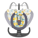 Balansoar si sezlong, Lionelo, Ralf, 2 in 1, Electric, Cu telecomanda si cablu USB, Cu miscare laterala de balansare si 5 niveluri diferite de viteza, Cu 12 melodii, Gri