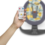 Balansoar si sezlong, Lionelo, Ralf, 2 in 1, Electric, Cu telecomanda si cablu USB, Cu miscare laterala de balansare si 5 niveluri diferite de viteza, Cu 12 melodii, Gri