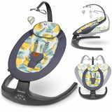 Balansoar si sezlong, Lionelo, Ralf, 2 in 1, Electric, Cu telecomanda si cablu USB, Cu miscare laterala de balansare si 5 niveluri diferite de viteza, Cu 12 melodii, Gri