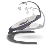 Balansoar si sezlong, Lionelo, Ralf, 2 in 1, Electric, Cu telecomanda si cablu USB, Cu miscare laterala de balansare si 5 niveluri diferite de viteza, Cu 12 melodii, Gri Grafit