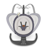 Balansoar si sezlong, Lionelo, Ralf, 2 in 1, Electric, Cu telecomanda si cablu USB, Cu miscare laterala de balansare si 5 niveluri diferite de viteza, Cu 12 melodii, Gri Grafit