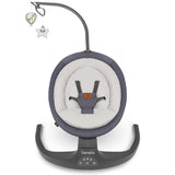 Balansoar si sezlong, Lionelo, Ralf, 2 in 1, Electric, Cu telecomanda si cablu USB, Cu miscare laterala de balansare si 5 niveluri diferite de viteza, Cu 12 melodii, Gri Grafit