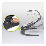 Balansoar si sezlong, Lionelo, Ralf, 2 in 1, Electric, Cu telecomanda si cablu USB, Cu miscare laterala de balansare si 5 niveluri diferite de viteza, Cu 12 melodii, Gri Grafit