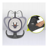 Balansoar si sezlong, Lionelo, Ralf, 2 in 1, Electric, Cu telecomanda si cablu USB, Cu miscare laterala de balansare si 5 niveluri diferite de viteza, Cu 12 melodii, Gri Grafit