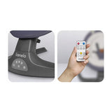 Balansoar si sezlong, Lionelo, Ralf, 2 in 1, Electric, Cu telecomanda si cablu USB, Cu miscare laterala de balansare si 5 niveluri diferite de viteza, Cu 12 melodii, Gri Grafit