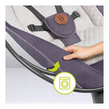 Balansoar si sezlong, Lionelo, Ralf, 2 in 1, Electric, Cu telecomanda si cablu USB, Cu miscare laterala de balansare si 5 niveluri diferite de viteza, Cu 12 melodii, Gri Grafit