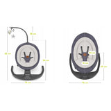 Balansoar si sezlong, Lionelo, Ralf, 2 in 1, Electric, Cu telecomanda si cablu USB, Cu miscare laterala de balansare si 5 niveluri diferite de viteza, Cu 12 melodii, Gri Grafit