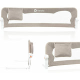 Protectie laterala pat, Lionelo, Eva, Cu buzunar accesorii, 150x35 cm, Conform cu standardul european de securitate BS7072, Bej