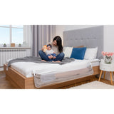 Protectie laterala pat, Lionelo, Eva, Cu buzunar accesorii, 150x35 cm, Conform cu standardul european de securitate BS7072, Gri