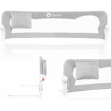 Protectie laterala pat, Lionelo, Eva, Cu buzunar accesorii, 150x35 cm, Conform cu standardul european de securitate BS7072, Gri