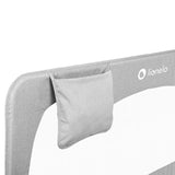 Protectie laterala pat, Lionelo, Hanna, Cu buzunar accesorii, 150x66 cm, Conform cu standardul european de securitate BS7072, Gri