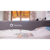 Protectie laterala pat, Lionelo, Hanna, Cu buzunar accesorii, 150x66 cm, Conform cu standardul european de securitate BS7072, Gri