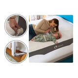 Protectie laterala pat, Lionelo, Hanna, Cu buzunar accesorii, 150x66 cm, Conform cu standardul european de securitate BS7072, Gri