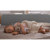 Protectie laterala pat, Lionelo, Lora, Pliabila, Sistem de blocare StandSafe, Geanta de transport inclusa, 105 x 45 cm, Gri