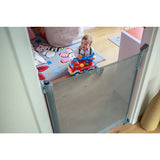 Poarta de siguranta, Lionelo, Tulia, Cu suruburi, Textila, Retractabila, Din Poliester, 140 cm, Conform cu standardul european de securitate EN1930, Negru