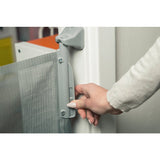 Poarta de siguranta, Lionelo, Tulia, Cu suruburi, Textila, Retractabila, Din Poliester, 140 cm, Conform cu standardul european de securitate EN1930, Negru