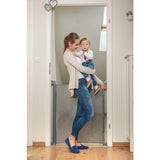 Poarta de siguranta, Lionelo, Tulia, Cu suruburi, Textila, Retractabila, Din Poliester, 140 cm, Conform cu standardul european de securitate EN1930, Negru