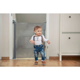 Poarta de siguranta, Lionelo, Tulia, Cu suruburi, Textila, Retractabila, Din Poliester, 140 cm, Conform cu standardul european de securitate EN1930, Negru