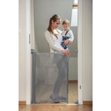 Poarta de siguranta, Lionelo, Tulia, Cu suruburi, Textila, Retractabila, Din Poliester, 140 cm, Conform cu standardul european de securitate EN1930, Negru