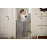 Poarta de siguranta, Lionelo, Tulia, Cu suruburi, Textila, Retractabila, Din Poliester, 140 cm, Conform cu standardul european de securitate EN1930, Negru