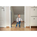 Poarta de siguranta, Lionelo, Tulia, Cu suruburi, Textila, Retractabila, Din Poliester, 140 cm, Conform cu standardul european de securitate EN1930, Negru