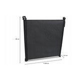 Poarta de siguranta, Lionelo, Tulia, Cu suruburi, Textila, Retractabila, Din Poliester, 140 cm, Conform cu standardul european de securitate EN1930, Negru