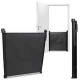 Poarta de siguranta, Lionelo, Tulia, Cu suruburi, Textila, Retractabila, Din Poliester, 140 cm, Conform cu standardul european de securitate EN1930, Negru