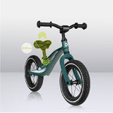Bicicleta fara pedale, Lionelo, Bart Air, Usoara, Cu roti gonflabile, Cu cadru din magneziu, Cu ghidon si sa reglabile, Greutate 3.8 Kg, 12 inch, Conform cu standardul european de securitate EN71, Green Forest