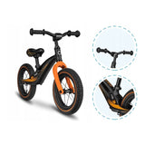 Bicicleta fara pedale, Lionelo, Bart Air, Usoara, Cu roti gonflabile, Cu cadru din magneziu, Cu ghidon si sa reglabile, Greutate 3.8 Kg, 12 inch, Conform cu standardul european de securitate EN71, Negru