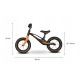 Bicicleta fara pedale, Lionelo, Bart Air, Usoara, Cu roti gonflabile, Cu cadru din magneziu, Cu ghidon si sa reglabile, Greutate 3.8 Kg, 12 inch, Conform cu standardul european de securitate EN71, Negru