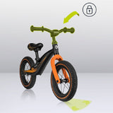 Bicicleta fara pedale, Lionelo, Bart Air, Usoara, Cu roti gonflabile, Cu cadru din magneziu, Cu ghidon si sa reglabile, Greutate 3.8 Kg, 12 inch, Conform cu standardul european de securitate EN71, Negru