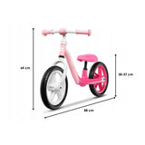 Bicicleta fara pedale, Lionelo, Alex, Usoara, Cu ghidon si sa reglabile, Greutate 3.3 Kg, Cu roti din spuma EVA, 12 inch, Bubblegum
