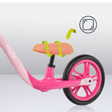 Bicicleta fara pedale, Lionelo, Alex, Usoara, Cu ghidon si sa reglabile, Greutate 3.3 Kg, Cu roti din spuma EVA, 12 inch, Bubblegum