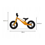 Bicicleta fara pedale, Lionelo, Bart, Usoara, Cu cadru din magneziu, Cu ghidon si sa reglabile, Greutate 3 Kg, 12 inch, Conform cu standardul european de securitate EN71, Auriu