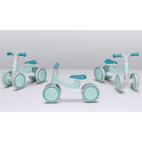 Bicicleta fara pedale, Lionelo, Villy, Cu 4 roti, Din spuma EVA si TPR, Stabila, Manere moi, antiderapante, 12- 36 luni, Sustine pana la 30 kg, Certificata EN 71-1:2014, EN 71-2:2011, EN 71-3:2019, Verde turcoaz