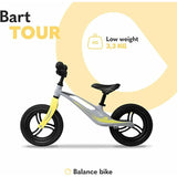 Bicicleta fara pedale, Lionelo, Bart Tour, Usoara, Cu cadru din magneziu, Cu ghidon si sa reglabile, Greutate 3.8 Kg, 12 inch, Conform cu standardul european de securitate EN71, Grey Stone