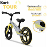 Bicicleta fara pedale, Lionelo, Bart Tour, Usoara, Cu cadru din magneziu, Cu ghidon si sa reglabile, Greutate 3.8 Kg, 12 inch, Conform cu standardul european de securitate EN71, Grey Stone