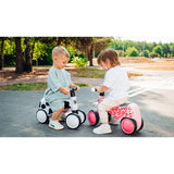 Bicicleta fara pedale, Lionelo, Sammy, Cu 4 roti, Din spuma EVA, Stabila, Manere moi, antiderapante, 12- 36 luni, Greutate maxima suportata 25 kg, Certificata EN 71-1:2014, EN 71-2:2011, EN 71-3:2019, Alb