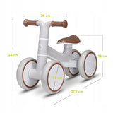 Bicicleta fara pedale, Lionelo, Villy, Cu 4 roti, Din spuma EVA si TPR, Stabila, Manere moi, antiderapante, 12- 36 luni, Sustine pana la 30 kg, Certificata EN 71-1:2014, EN 71-2:2011, EN 71-3:2019, Bej