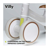 Bicicleta fara pedale, Lionelo, Villy, Cu 4 roti, Din spuma EVA si TPR, Stabila, Manere moi, antiderapante, 12- 36 luni, Sustine pana la 30 kg, Certificata EN 71-1:2014, EN 71-2:2011, EN 71-3:2019, Bej