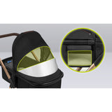 Carucior 3 in 1, Lionelo, Amber, Cadru aluminiu, Cu landou intarit si salteluta moale, Cu scoica auto testata ADAC, Reversibil, Cu accesorii, Geanta parinti, Pana la 22 kg, EN1888-1 EN1888-2 EN1466 ECE R129, Negru onyx