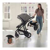 Carucior 3 in 1, Lionelo, Bianka, Transformabil, Cadru aluminiu, Cu landou si salteluta moale, Cu scoica auto, Cu multiple accesorii, Sustine 22 kg, 0 luni+, EN1466:2014+AC:2015, EN1888, Negru