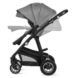 Carucior 3 in 1, Lionelo, Bianka, Transformabil, Cadru aluminiu, Cu landou si salteluta moale, Cu scoica auto, Cu multiple accesorii, Sustine 22 kg, 0 luni+, EN1466:2014+AC:2015, EN1888, Gri