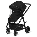 Carucior 3 in 1, Lionelo, Bianka, Transformabil, Cadru aluminiu, Cu landou si salteluta moale, Cu scoica auto, Cu multiple accesorii, Sustine 22 kg, 0 luni+, EN1466:2014+AC:2015, EN1888, Negru