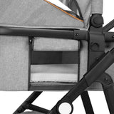 Carucior 2 in 1, Lionelo, Amber, Cadru aluminiu, Cu landou intarit si salteluta moale, Reversibil, Maner ajustabil, Huse pentru picioare, ploaie, Plasa de tantari, Geanta parinti, Pana la 22 kg, EN1888-1, EN1888-2, EN1466, Gri deschis