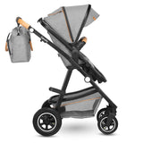 Carucior 2 in 1, Lionelo, Amber, Cadru aluminiu, Cu landou intarit si salteluta moale, Reversibil, Maner ajustabil, Huse pentru picioare, ploaie, Plasa de tantari, Geanta parinti, Pana la 22 kg, EN1888-1, EN1888-2, EN1466, Gri deschis
