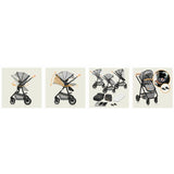 Carucior 2 in 1, Lionelo, Amber, Cadru aluminiu, Cu landou intarit si salteluta moale, Reversibil, Maner ajustabil, Huse pentru picioare, ploaie, Plasa de tantari, Geanta parinti, Pana la 22 kg, EN1888-1, EN1888-2, EN1466, Gri deschis